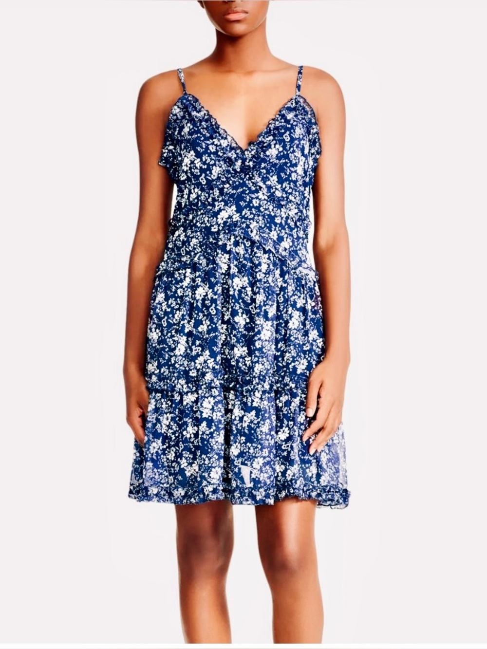 Juniors Blue Floral Spaghetti-Strap Sundress